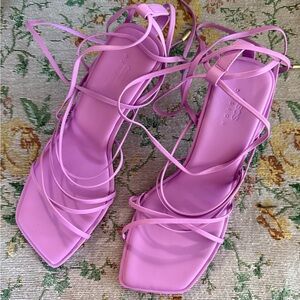 ASOS Pink Lace Up Heel Size 8